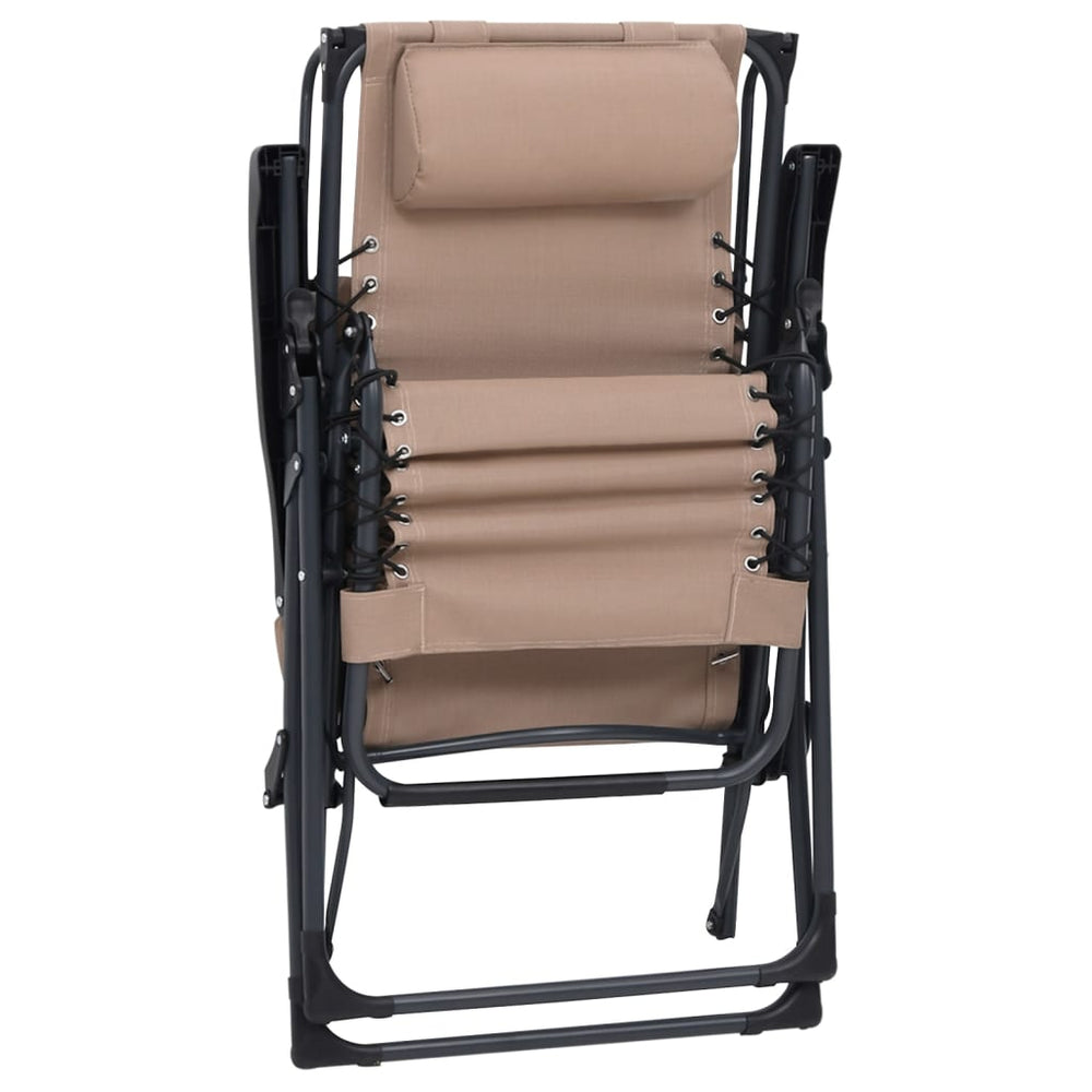 Terrasstoelen 2 st inklapbaar textileen taupe MeubelReus