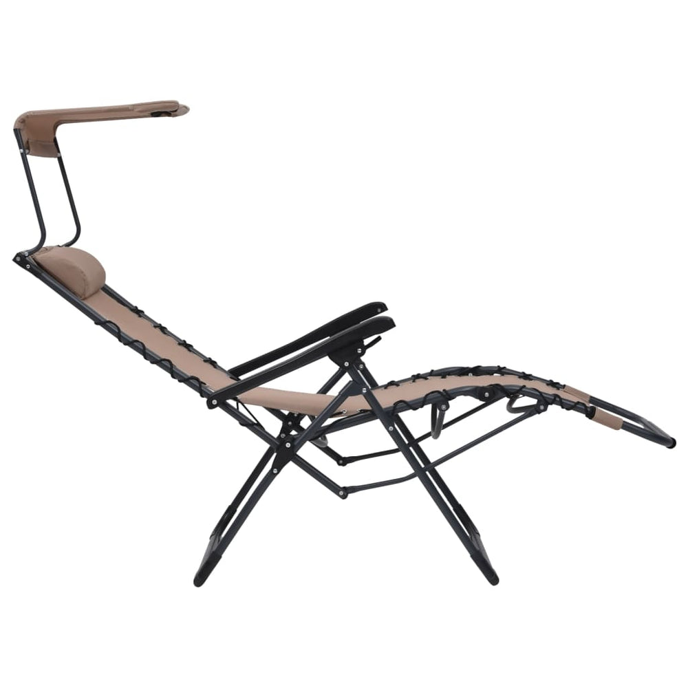 Terrasstoelen 2 st inklapbaar textileen taupe MeubelReus