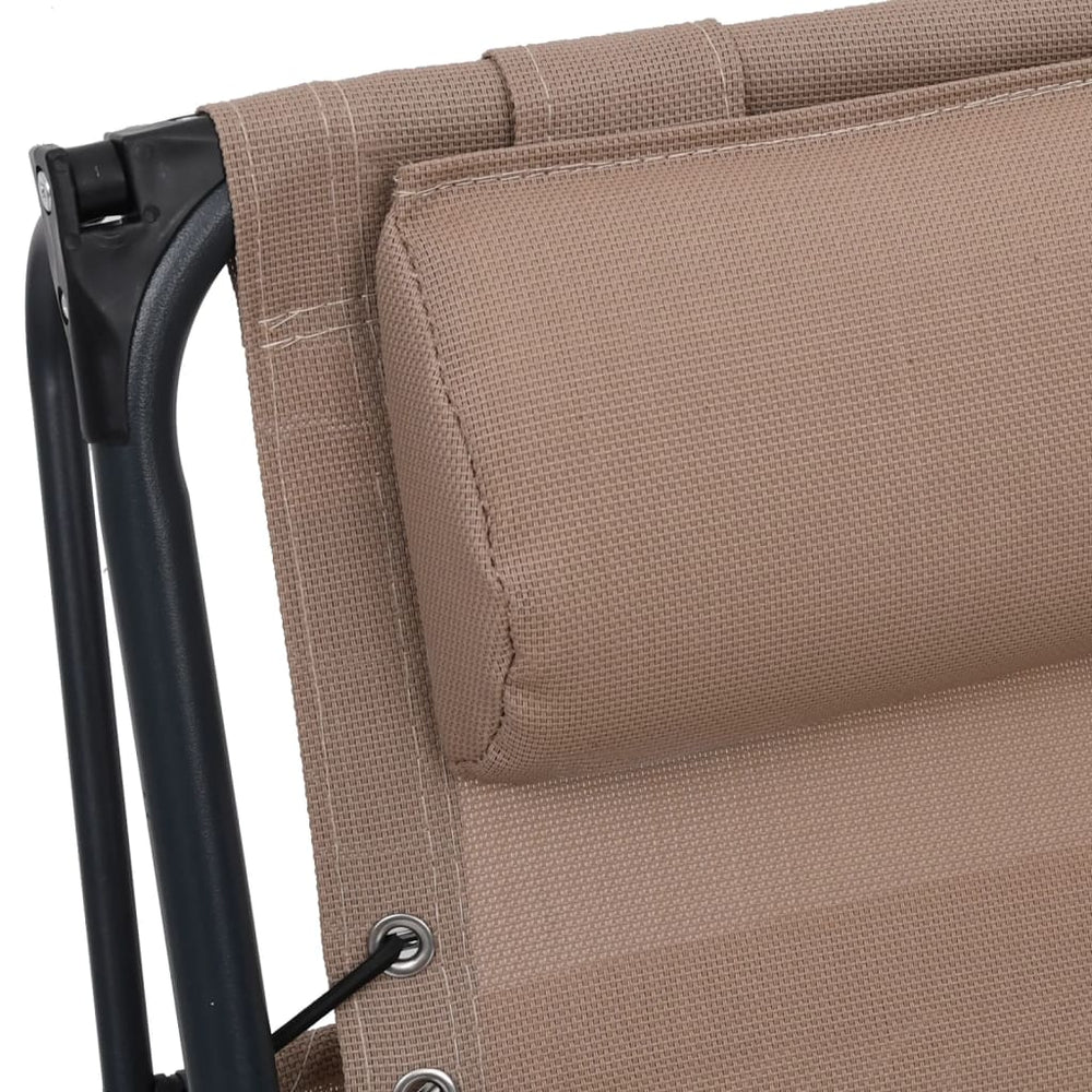 Terrasstoelen 2 st inklapbaar textileen taupe MeubelReus