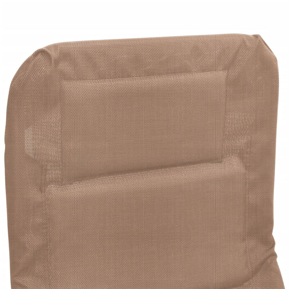 Ligbedden 2 st inklapbaar textileen en gepoedercoat staal taupe MeubelReus