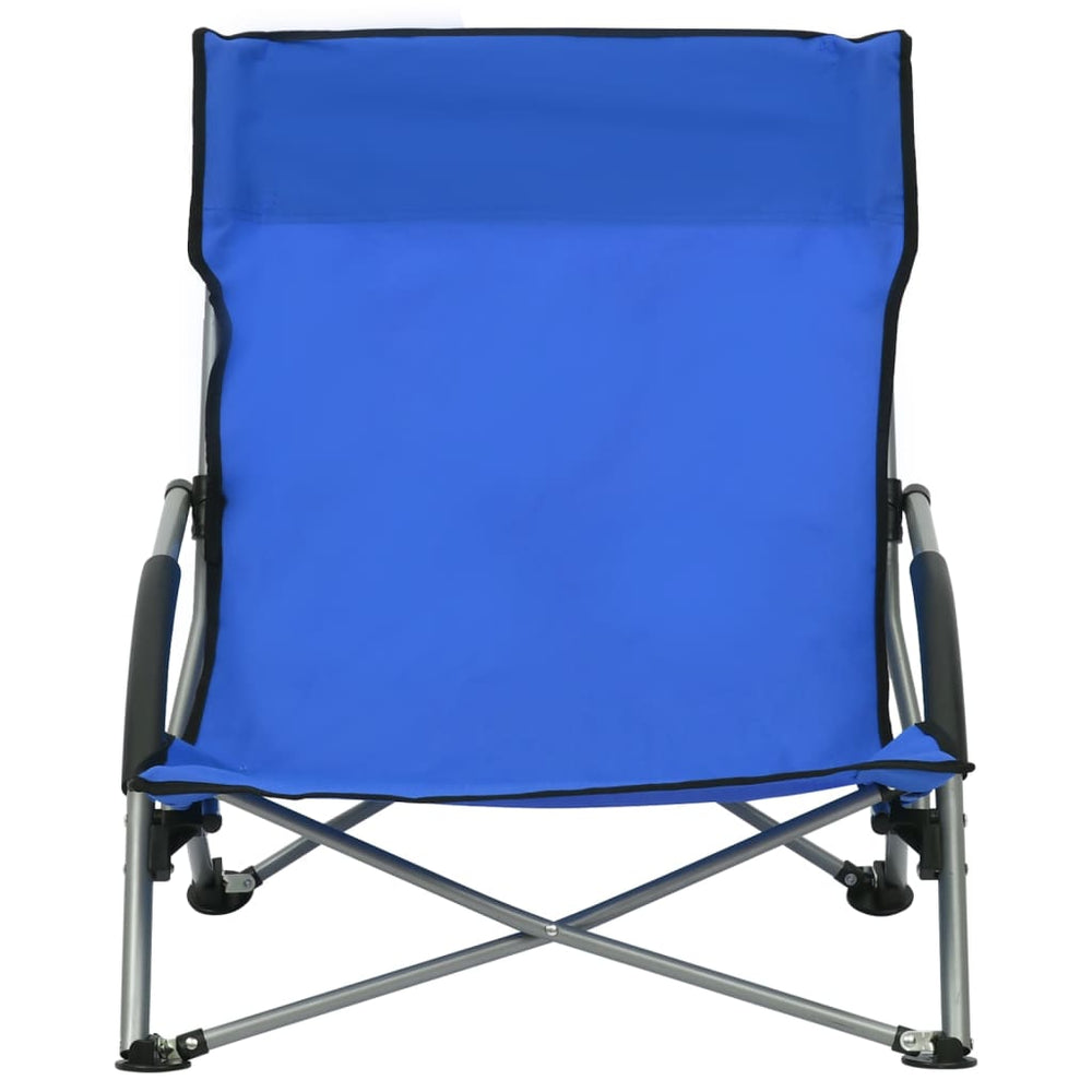 Strandstoelen 2 st inklapbaar stof blauw MeubelReus