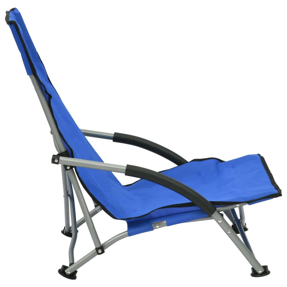 Strandstoelen 2 st inklapbaar stof blauw MeubelReus