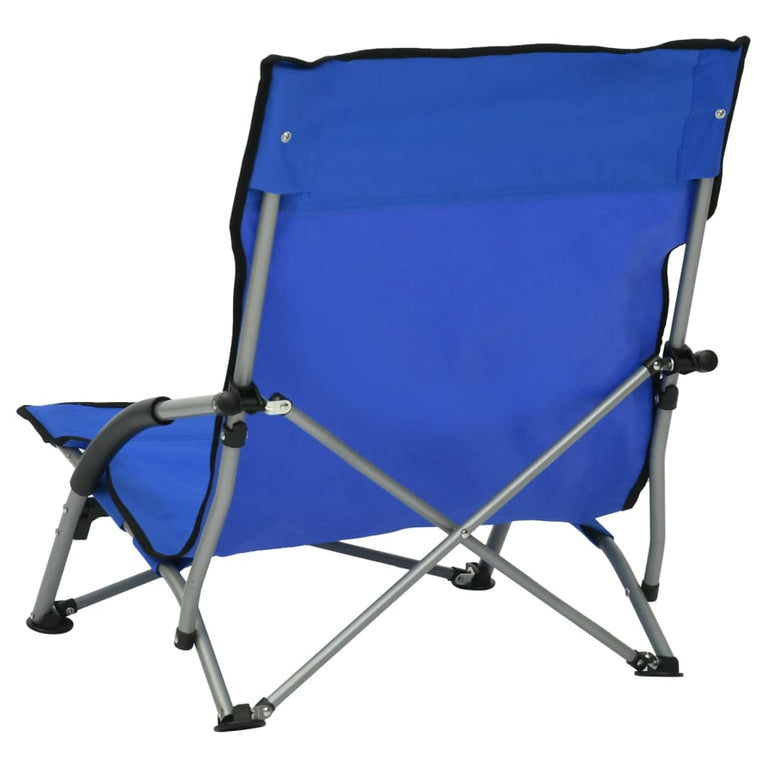 Strandstoelen 2 st inklapbaar stof blauw MeubelReus