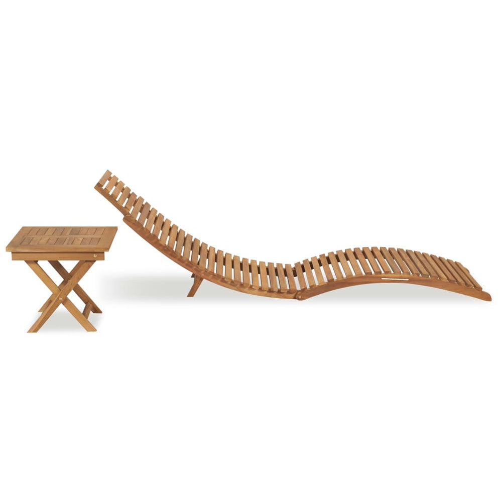 Ligbed met inklapbare tafel massief teakhout MeubelReus