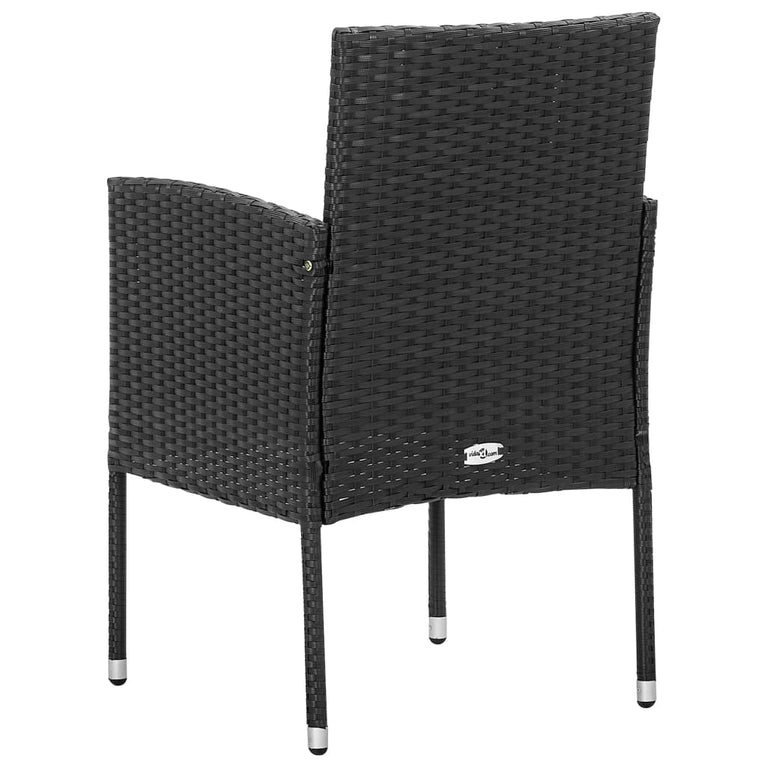 Tuinstoelen 2 st poly rattan zwart MeubelReus