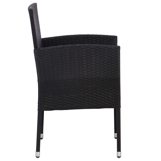 Tuinstoelen 4 st poly rattan zwart MeubelReus