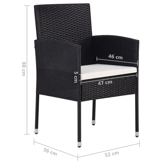 Tuinstoelen 4 st poly rattan zwart MeubelReus