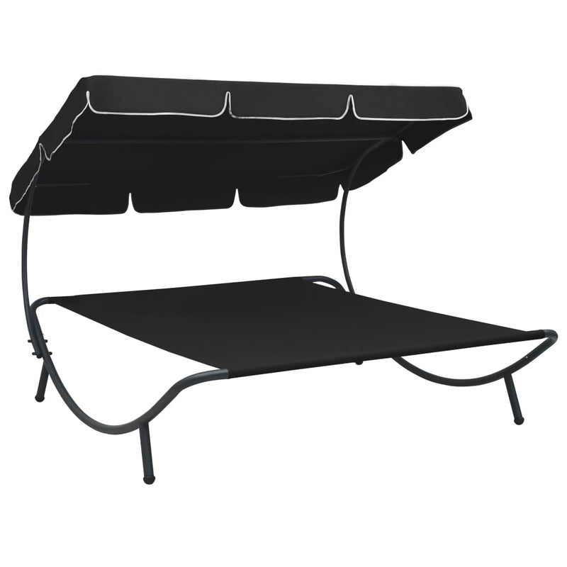 Loungebed met luifel zwart MeubelReus