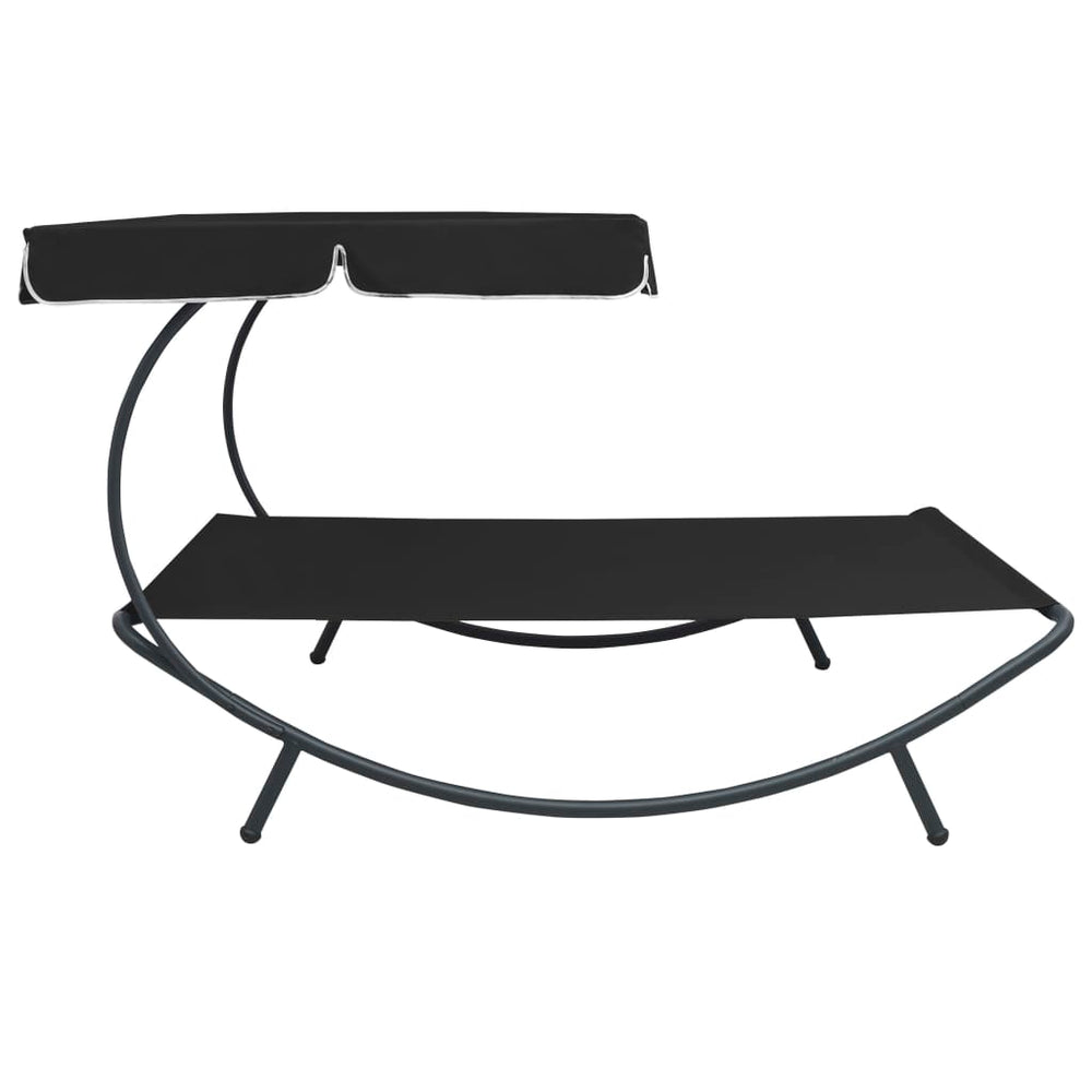Loungebed met luifel zwart MeubelReus