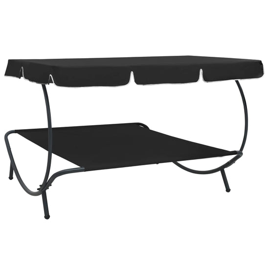 Loungebed met luifel zwart MeubelReus