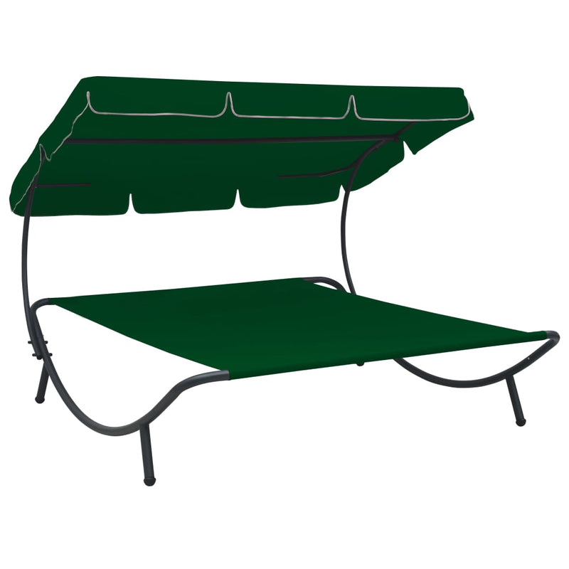 Loungebed met luifel groen MeubelReus