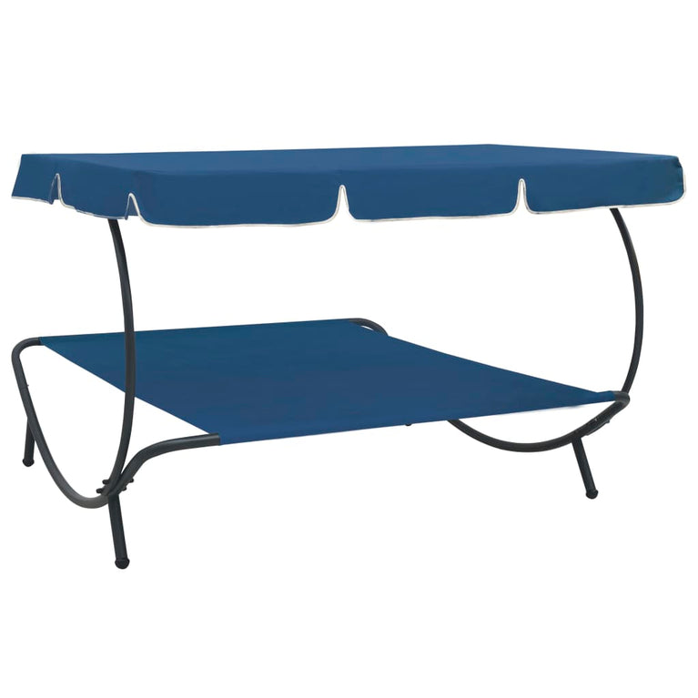Loungebed met luifel blauw MeubelReus