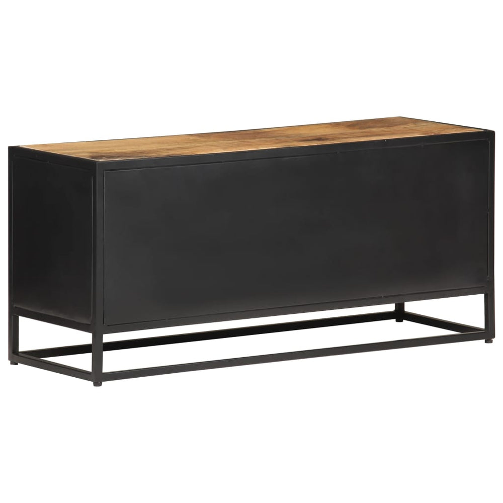 Tv-meubel 90x30x40 cm ruw mangohout en natuurlijk riet MeubelReus