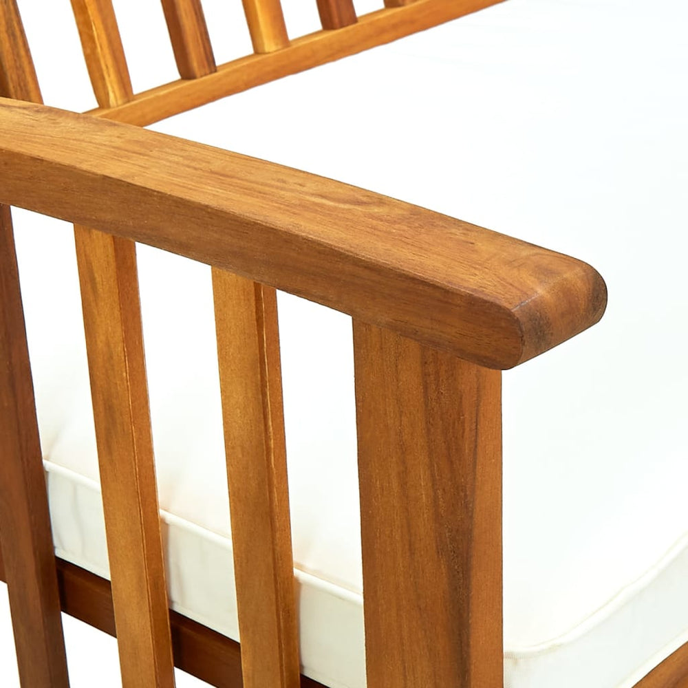 Tuinbank met kussen 119 cm massief acaciahout MeubelReus