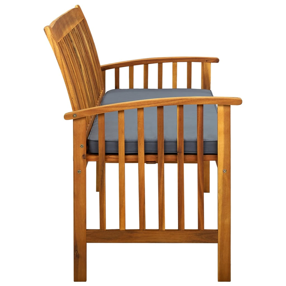 Tuinbank met kussen 147 cm massief acaciahout MeubelReus