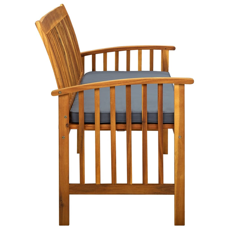 Tuinbank met kussen 147 cm massief acaciahout MeubelReus