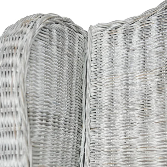 Stoel met kussen natuurlijk rattan en linnen grijs MeubelReus