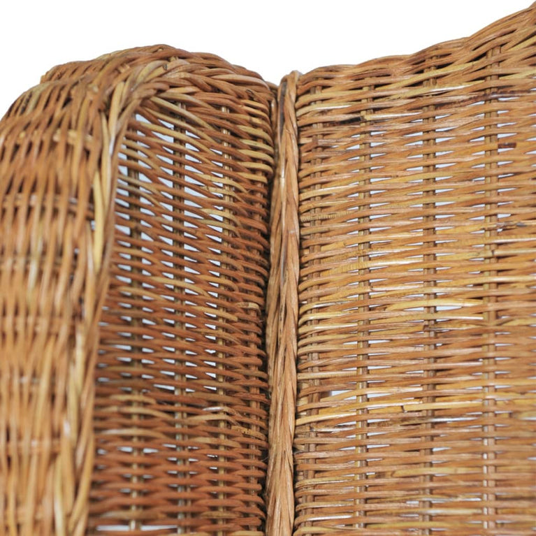 Stoel met kussen natuurlijk rattan en linnen lichtbruin MeubelReus