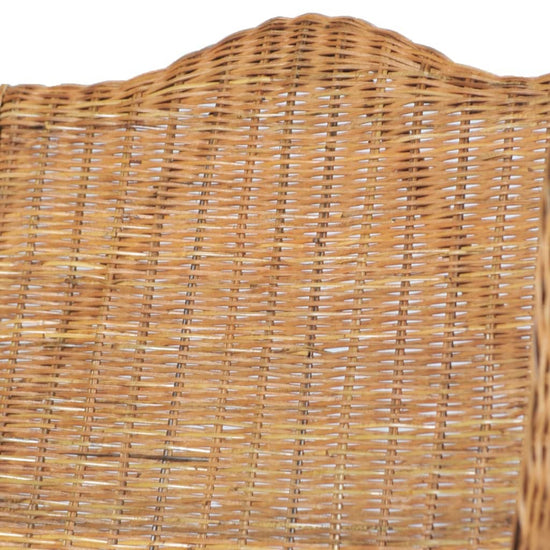 Stoel met kussen natuurlijk rattan en linnen lichtbruin MeubelReus