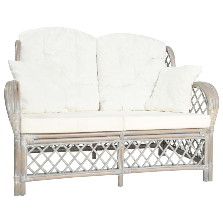 Tweezitsbank rattan grijs MeubelReus