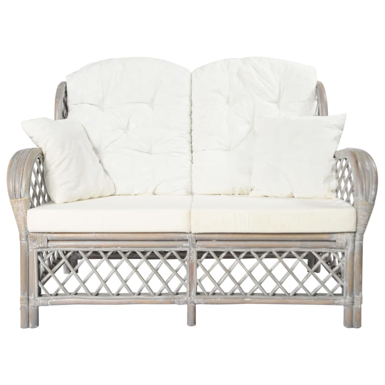 Tweezitsbank rattan grijs MeubelReus