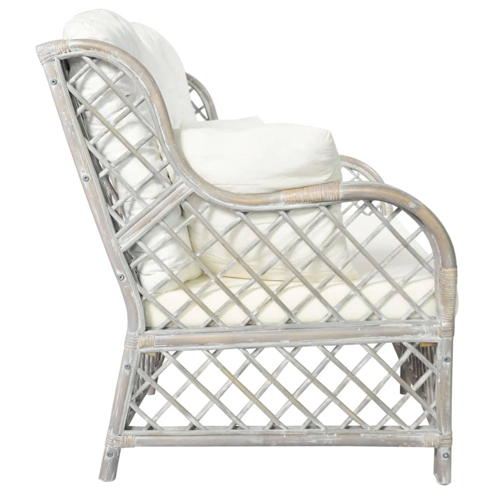 Tweezitsbank rattan grijs MeubelReus