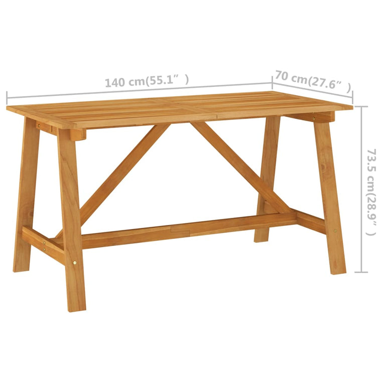 Tuintafel 140x70x73,5 cm massief acaciahout MeubelReus