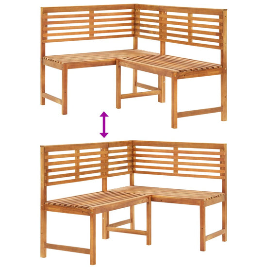 Tuinhoekbank 140 cm massief acaciahout MeubelReus