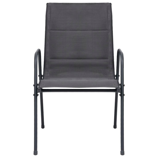 Tuinstoelen 2 st stapelbaar staal en textileen antracietkleurig MeubelReus