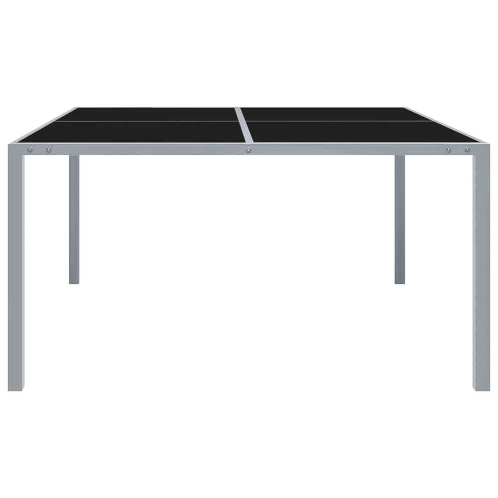 Tuintafel 130x130x72 cm staal en glas grijs MeubelReus