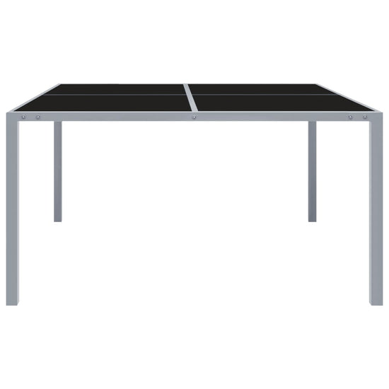 Tuintafel 130x130x72 cm staal en glas grijs MeubelReus