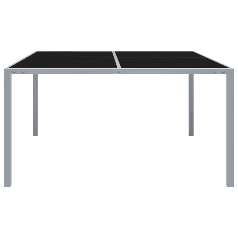 Tuintafel 130x130x72 cm staal en glas grijs MeubelReus