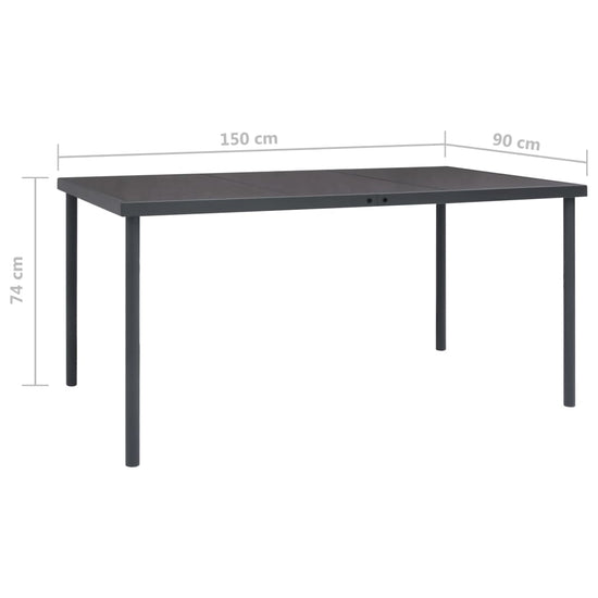 Tuintafel 150x90x74 cm staal antracietkleurig MeubelReus