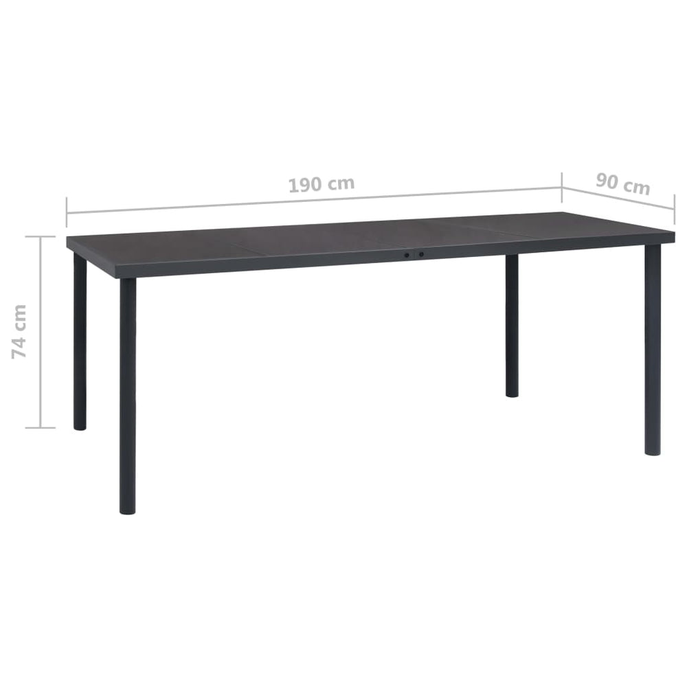 Tuintafel 190x90x74 cm staal antracietkleurig MeubelReus
