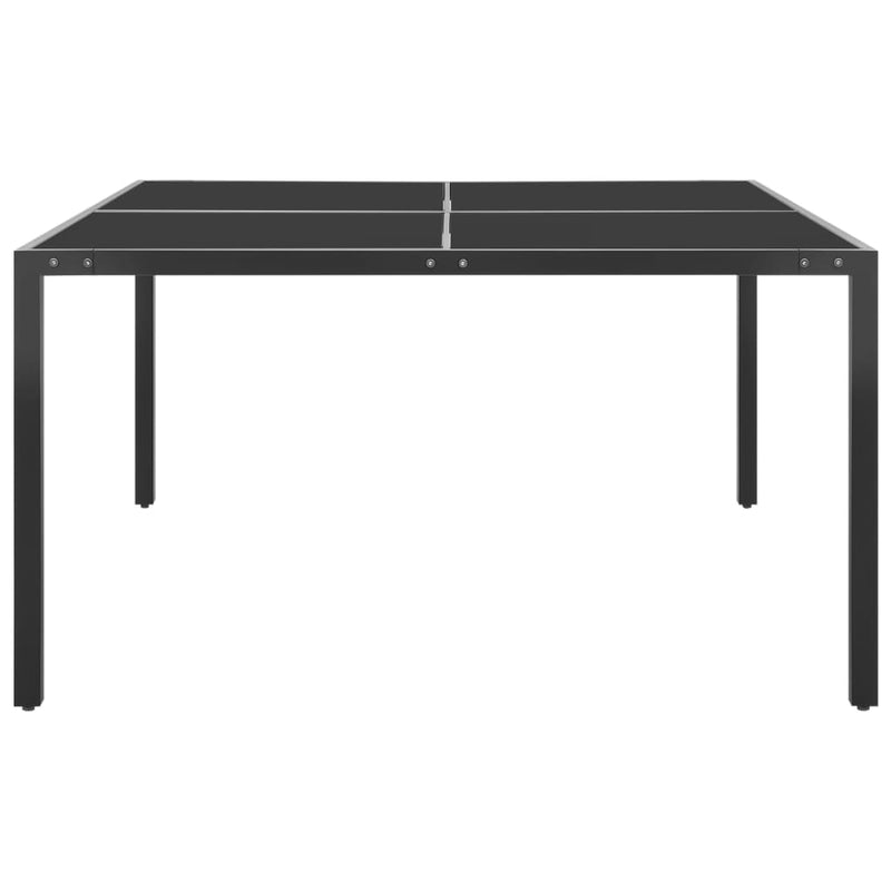 Tuintafel 130x130x72 cm staal en glas antracietkleurig MeubelReus