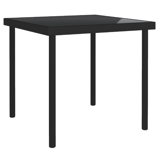 Tuintafel 80x80x72 cm glas en staal zwart MeubelReus