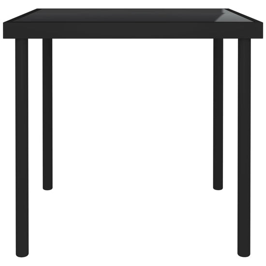 Tuintafel 80x80x72 cm glas en staal zwart MeubelReus