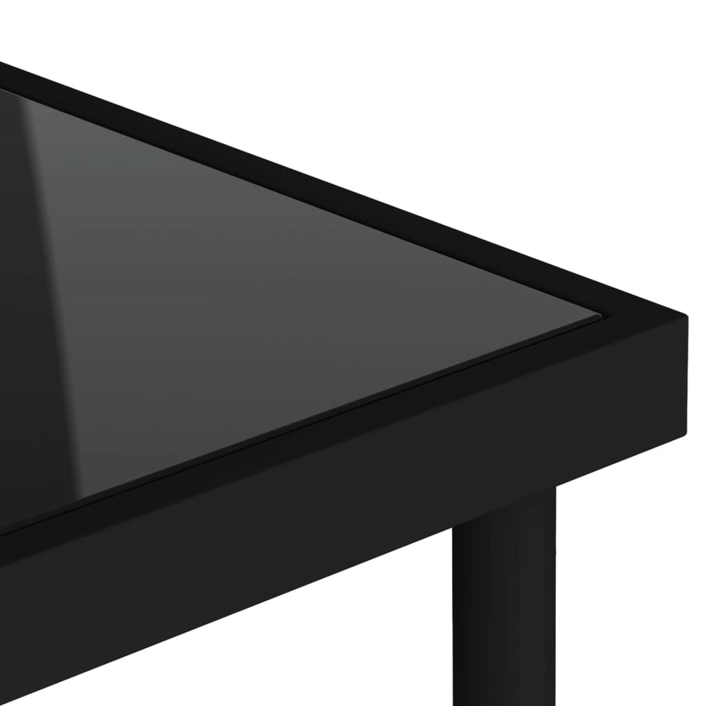 Tuintafel 80x80x72 cm glas en staal zwart MeubelReus