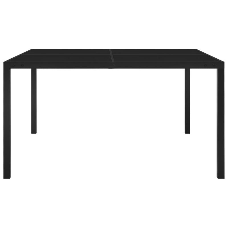 Tuintafel 130x130x72 cm staal en glas zwart MeubelReus