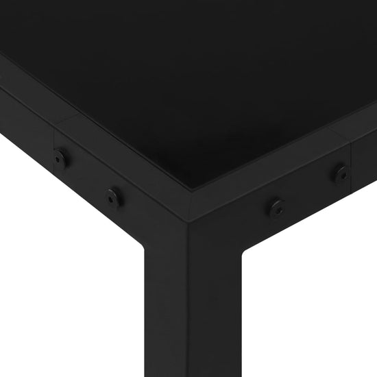 Tuintafel 130x130x72 cm staal en glas zwart MeubelReus