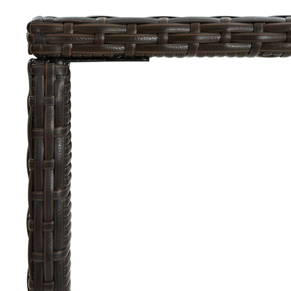Tuinbartafel 70x70x110 cm poly rattan en glas bruin MeubelReus