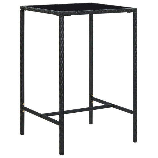 Tuinbartafel 70x70x110 cm poly rattan en glas bruin MeubelReus