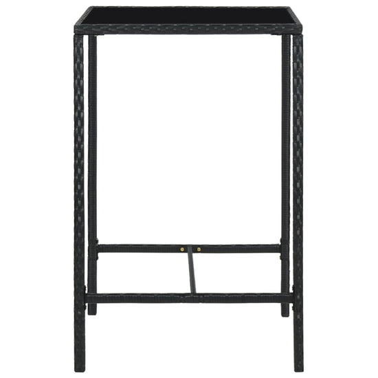Tuinbartafel 70x70x110 cm poly rattan en glas bruin MeubelReus
