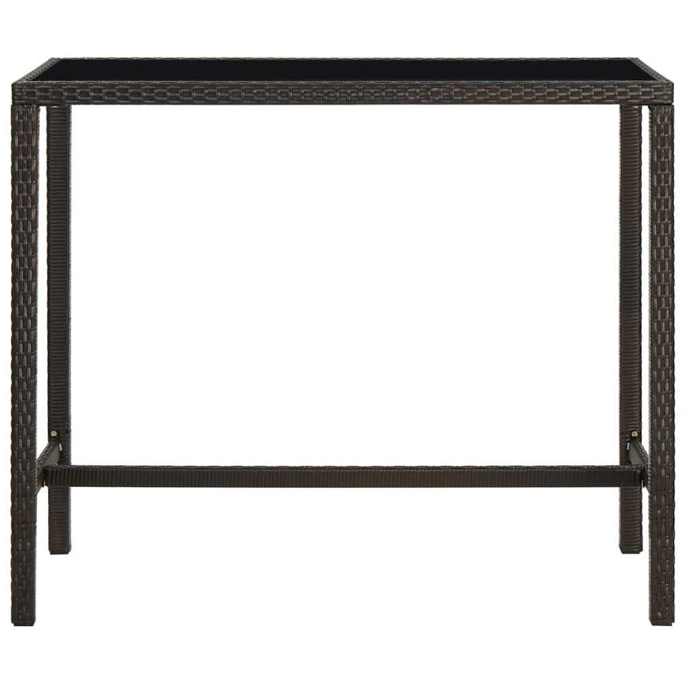Tuinbartafel 130x60x110 cm poly rattan en glas bruin MeubelReus