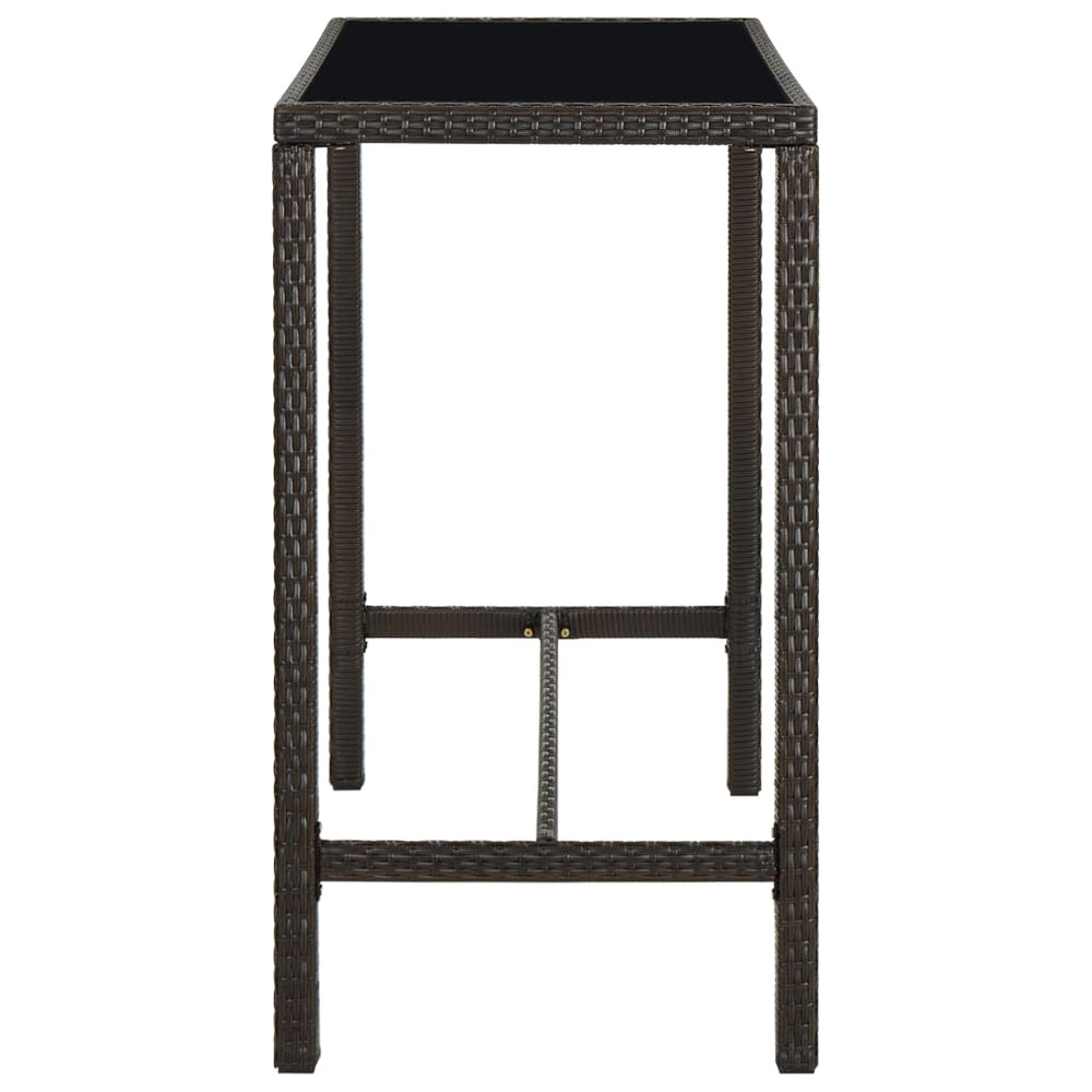 Tuinbartafel 130x60x110 cm poly rattan en glas bruin MeubelReus