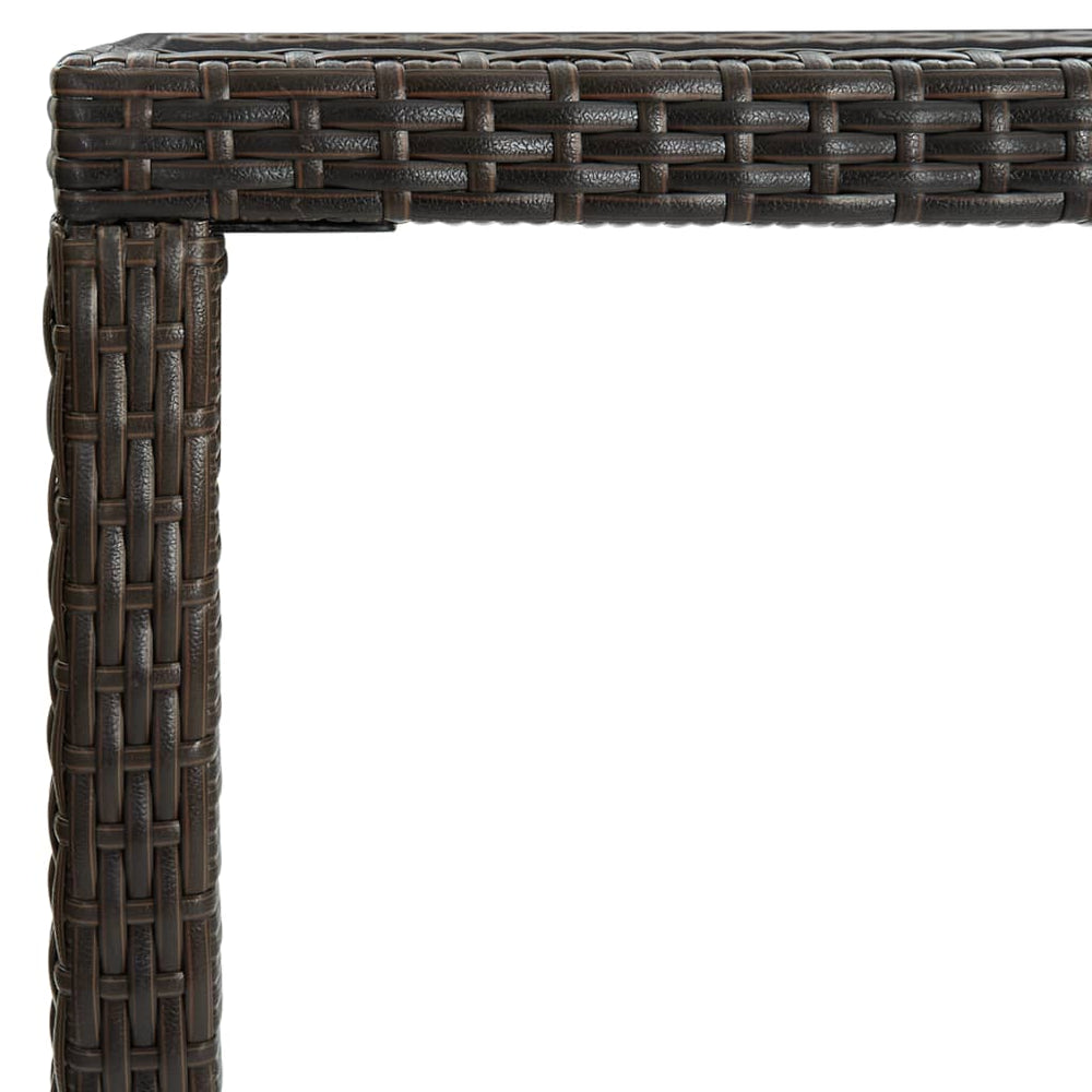 Tuinbartafel 130x60x110 cm poly rattan en glas bruin MeubelReus