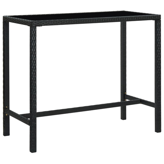 Tuinbartafel 130x60x110 cm poly rattan en glas zwart MeubelReus