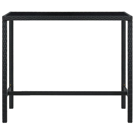 Tuinbartafel 130x60x110 cm poly rattan en glas zwart MeubelReus