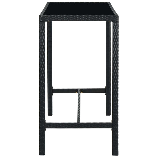 Tuinbartafel 130x60x110 cm poly rattan en glas zwart MeubelReus