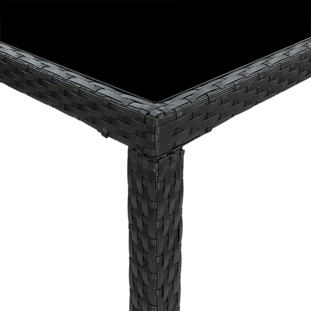 Tuinbartafel 130x60x110 cm poly rattan en glas zwart MeubelReus
